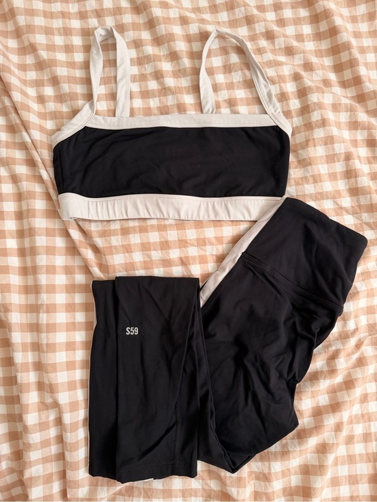 s59 Pants - S59 Black and White Sports Bra and Leggings Set